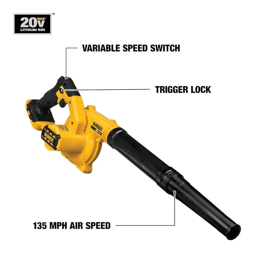 DEWALT 20V MAX Blower, 100 CFM Airflow, Variable Speed Switch, Includes Trigger Lock, Bare Tool Only