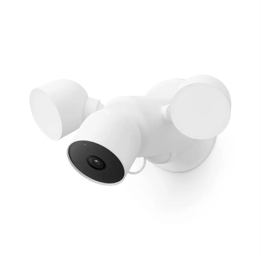Google Nest Cam with Floodlight - Outdoor Camera - Floodlight Security Camera, White, 1 Count 
