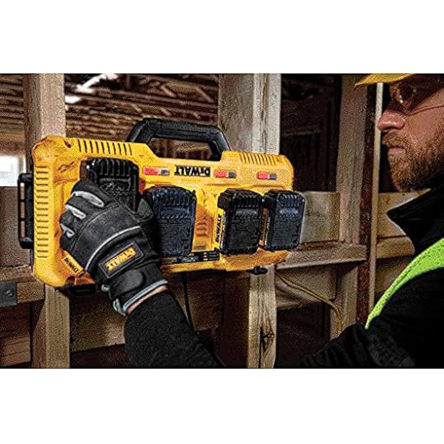 DEWALT 20V MAX* Charger, 4-Port, Rapid Charge  , Black/Yellow