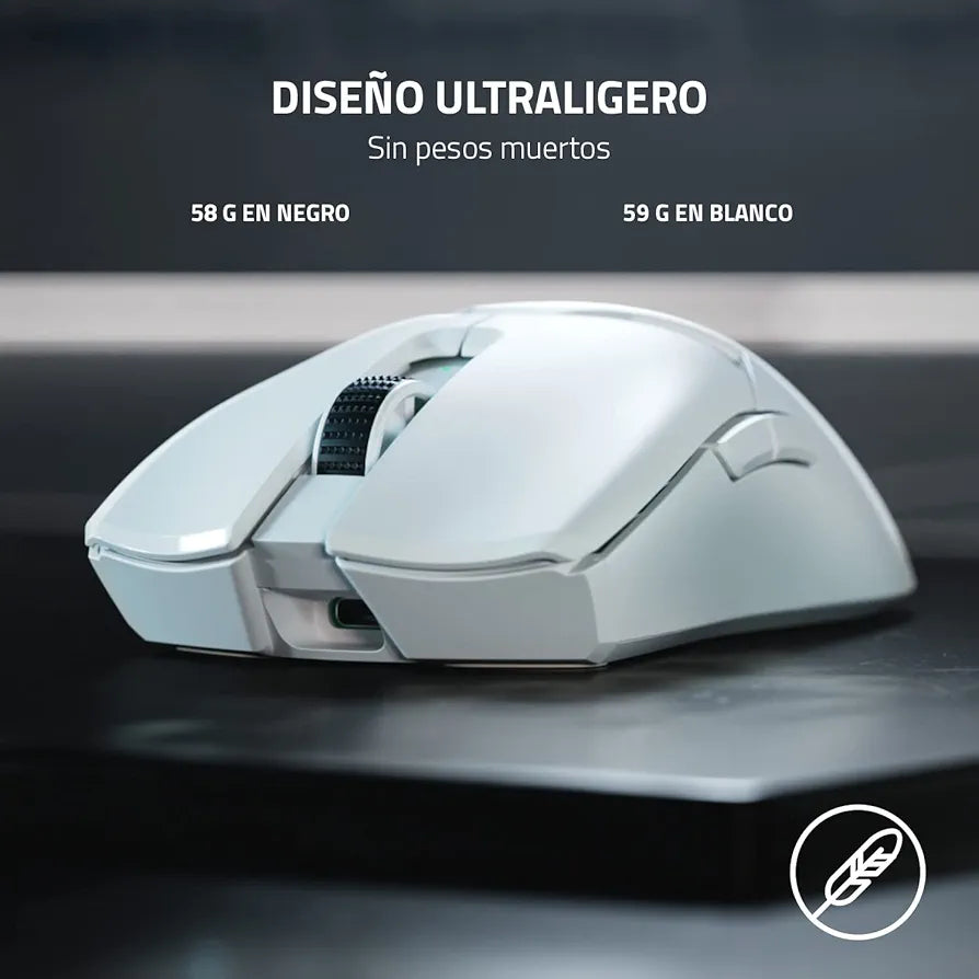 Razer Viper V2 Pro HyperSpeed Wireless Gaming Mouse: 59g Ultra-Lightweight - Optical Switches Gen-3-30K Optical Sensor - On-Mouse DPI Controls - 90hr Battery - USB Type C Cable Included - White