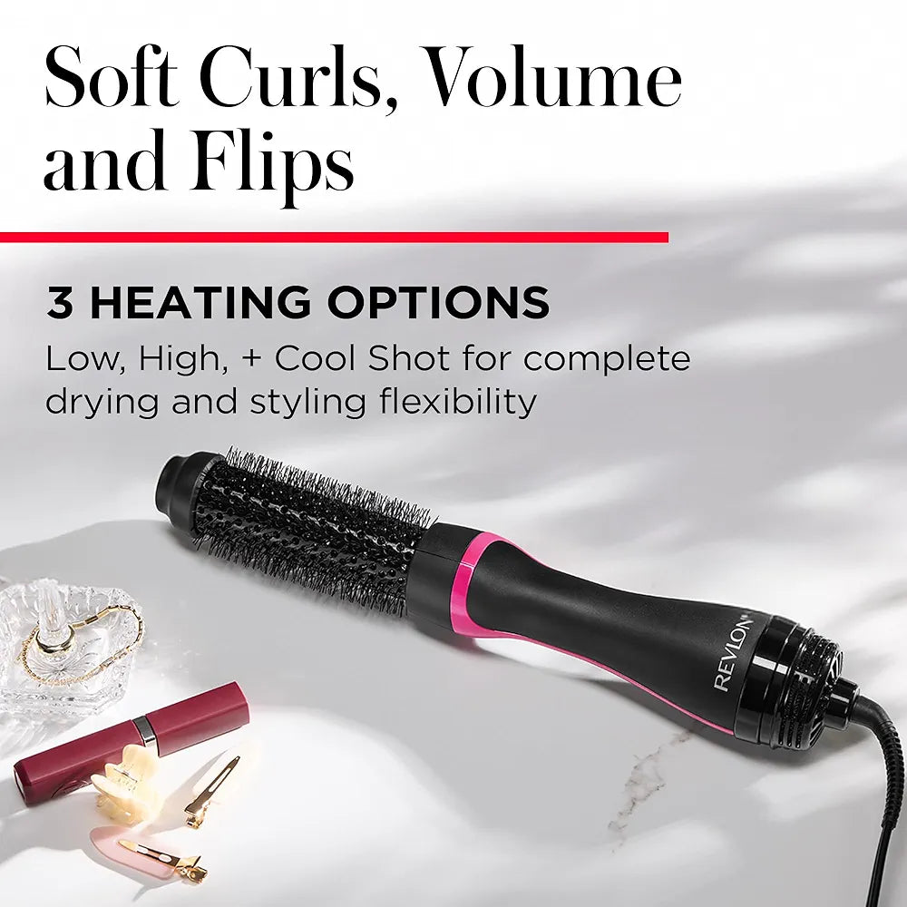 REVLON One-Step Hair Dryer and Styler - Root Booster Round Brush for Styling, Dryer Brush for Fast and Easy Salon-Quality Blowout, More Shine and Less Frizz 