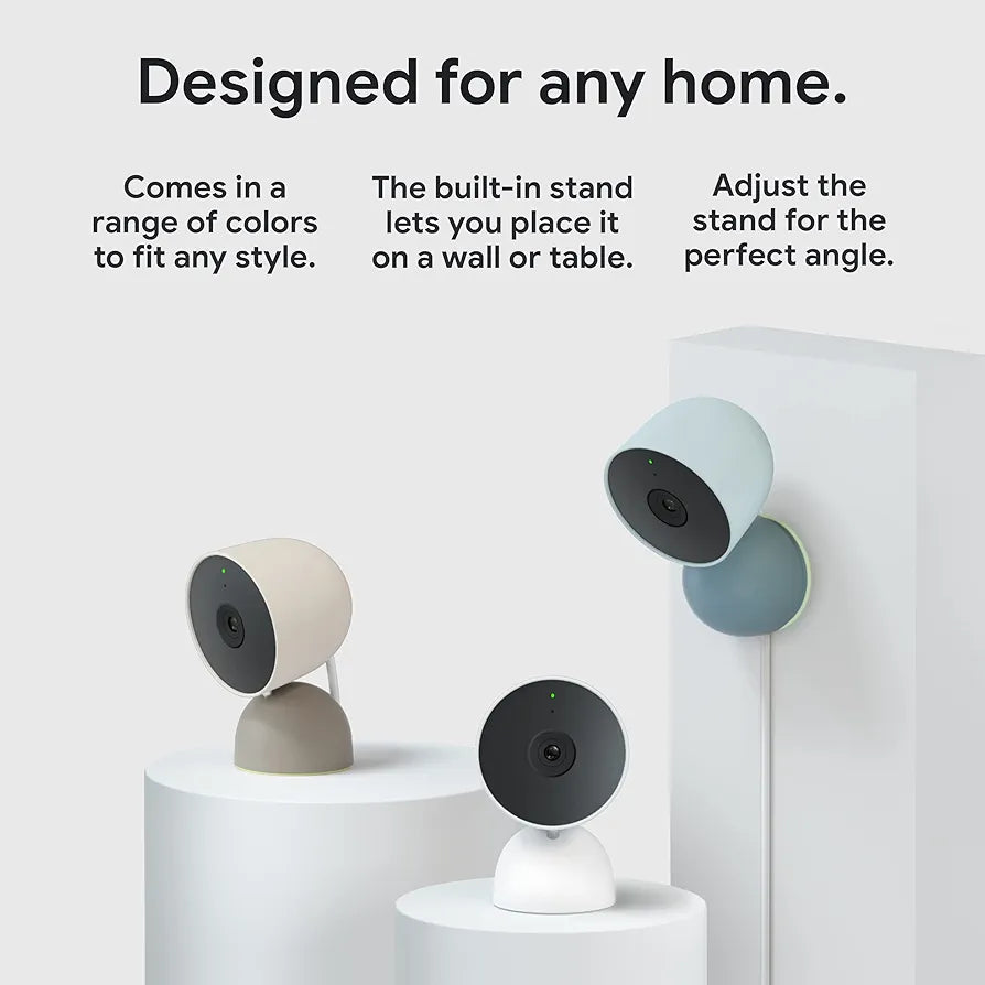 Google indoor Nest Security Cam 1080p  - 2nd Generation - Snow