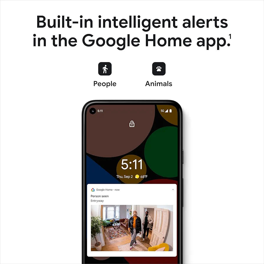 Google indoor Nest Security Cam 1080p  - 2nd Generation - Snow