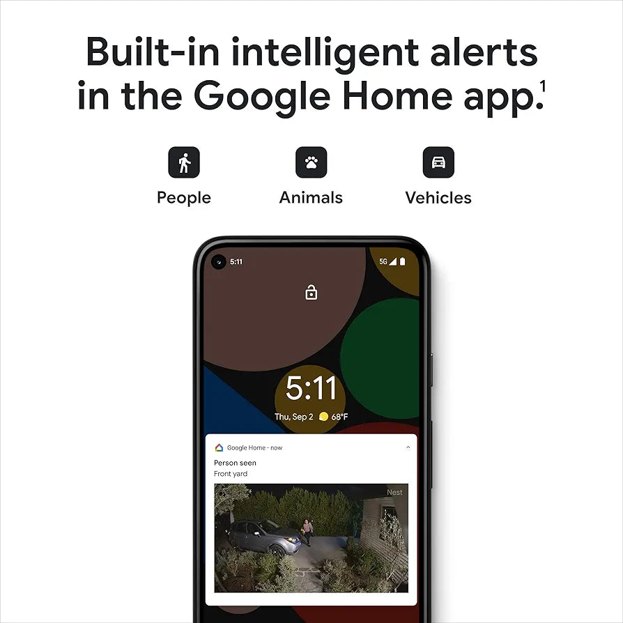 Google Nest Cam with Floodlight - Outdoor Camera - Floodlight Security Camera, White, 1 Count 