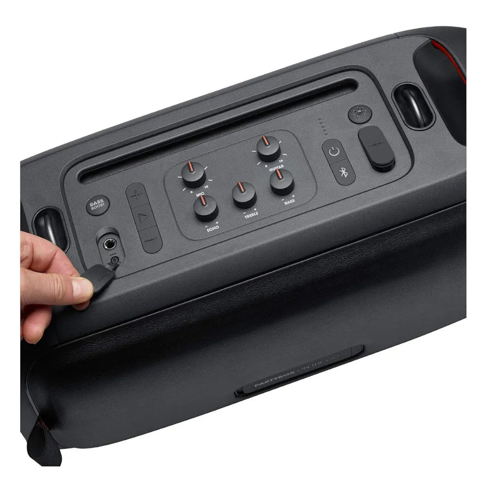 JBL PartyBox On-The-Go Powerful Portable Bluetooth Party Speaker with Dynamic Light Show, black