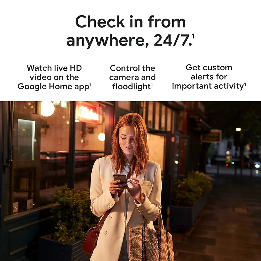 Google Nest Cam with Floodlight - Outdoor Camera - Floodlight Security Camera, White, 1 Count 
