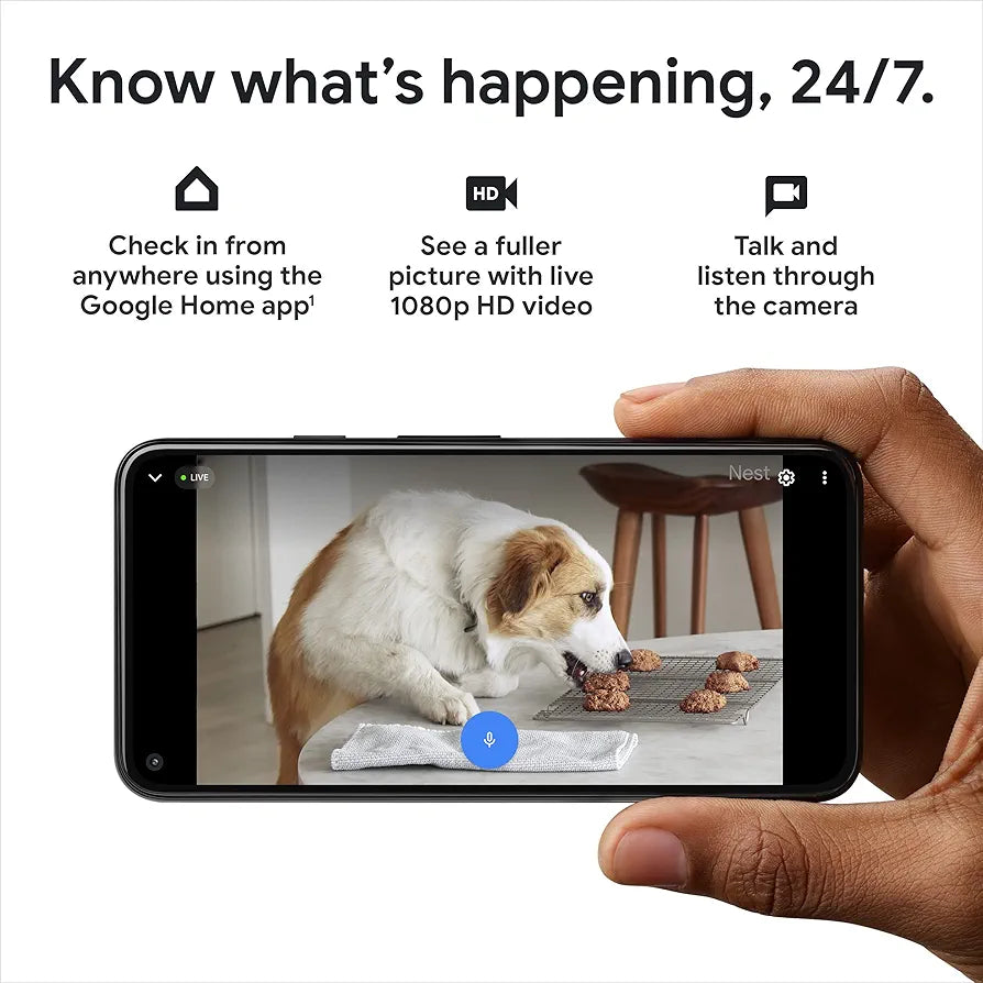 Google indoor Nest Security Cam 1080p  - 2nd Generation - Snow