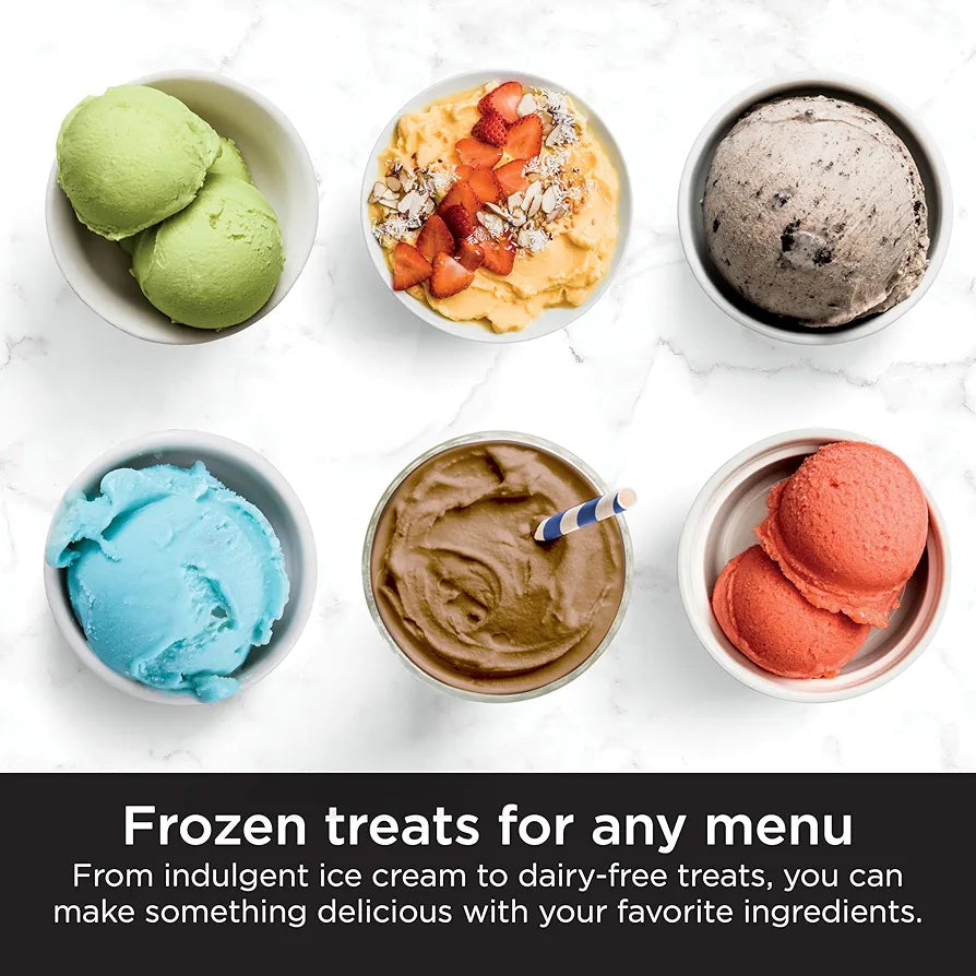 Ninja NC301 CREAMi Ice Cream Maker, for Gelato, Mix-ins, Milkshakes, Sorbet, Smoothie Bowls & More, 7 One-Touch Programs, with  Pint Containers & Lids, Compact Size, Perfect for Kids, Silver