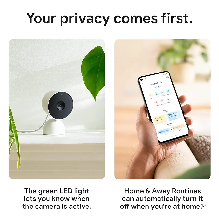 Google indoor Nest Security Cam 1080p  - 2nd Generation - Snow