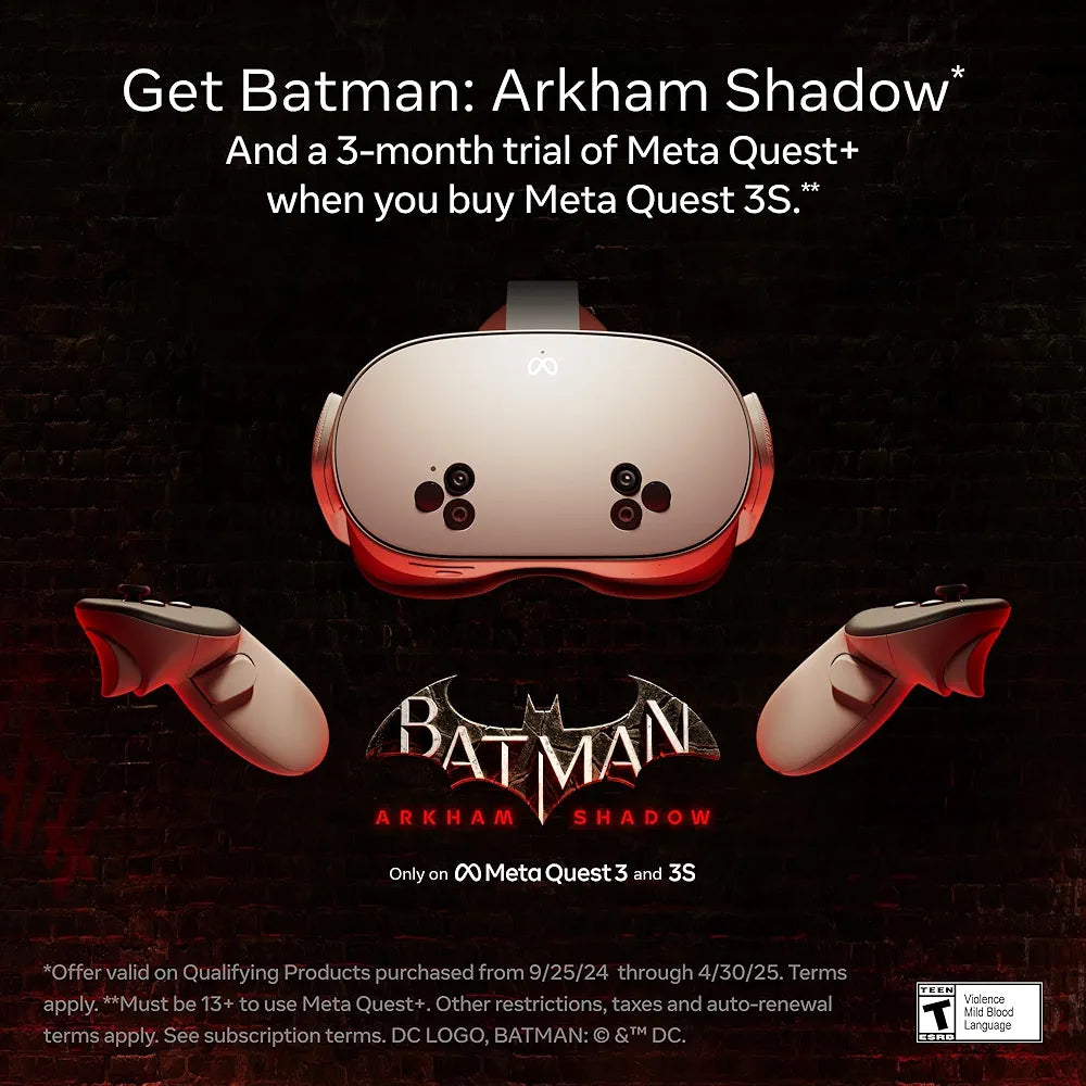 Meta Quest 3S 256GB — Get Batman: Arkham Shadow and a 3-Month Trial of Meta Horizon+ Included — All-in-One Headset